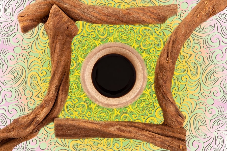 ayahuasca cup and vines