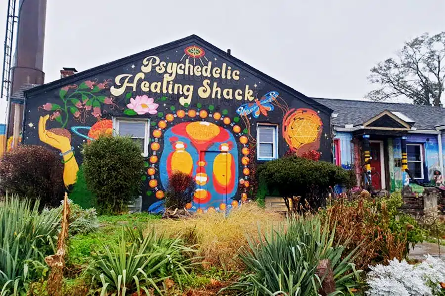psychedelic healing shack in Detroit, MI