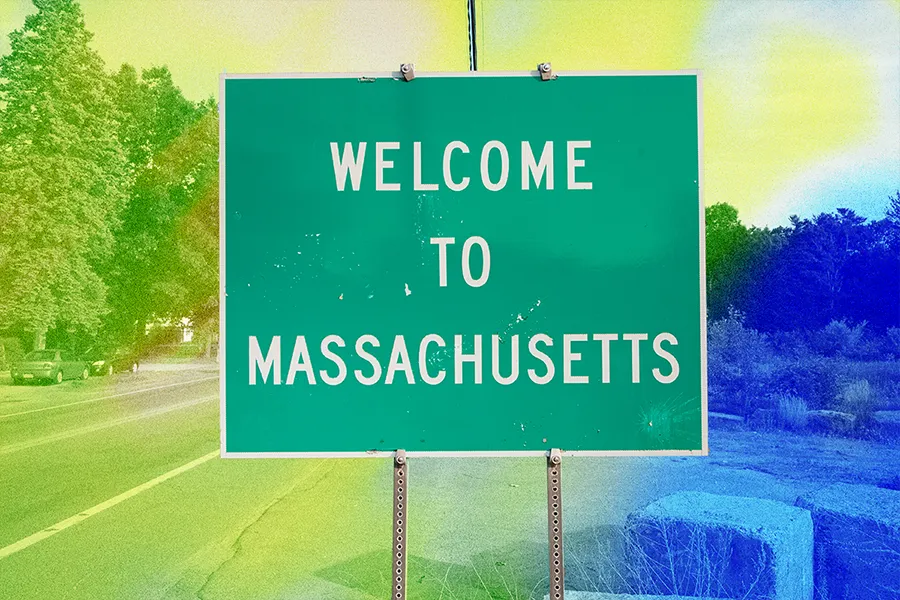 welcome to Massachusetts sign