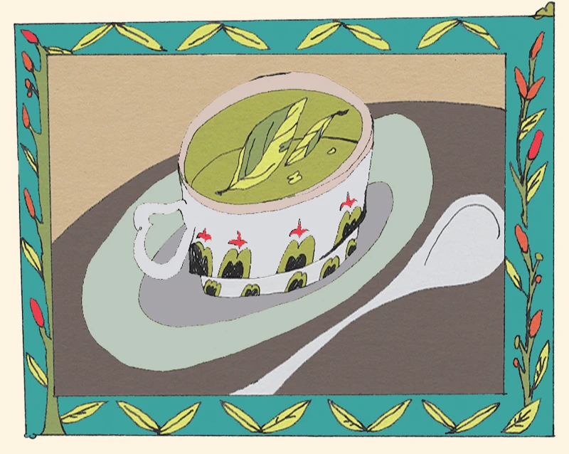 illustration of coca tea