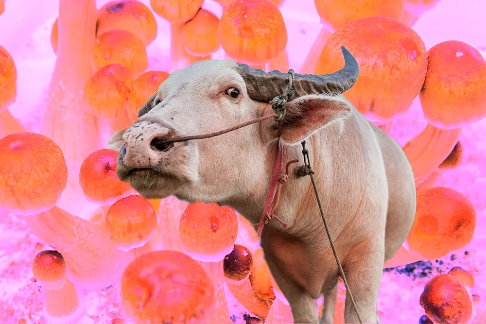 pink buffalo and magic mushrooms