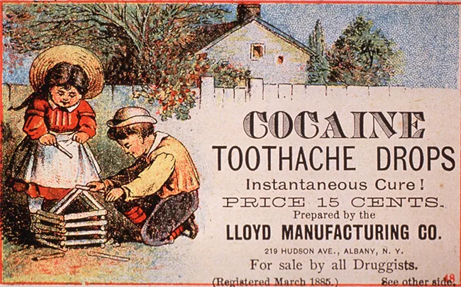 cocaine toothaches drops vintage advertisement
