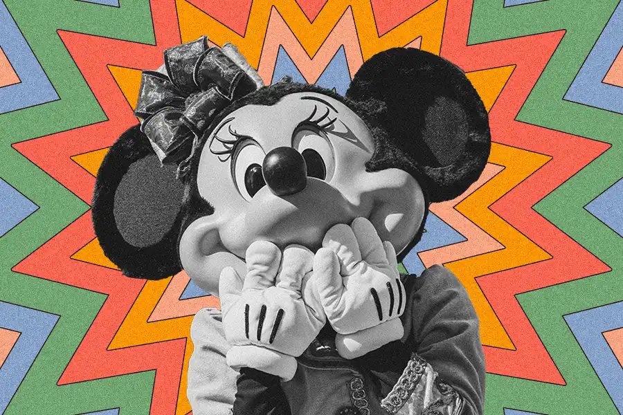 minnie mouse on psychedelic background