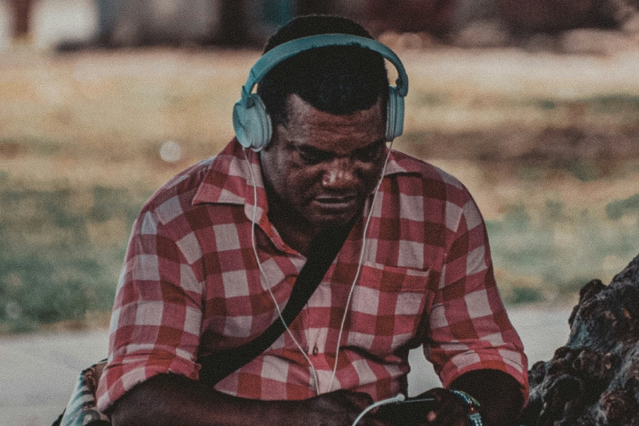 Man Listening to Music