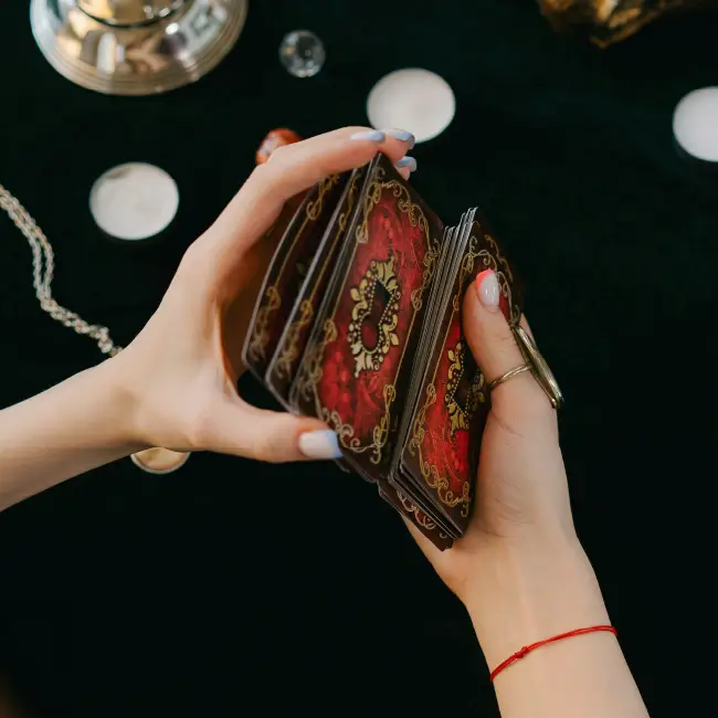 Hands Shuffling Tarot Deck